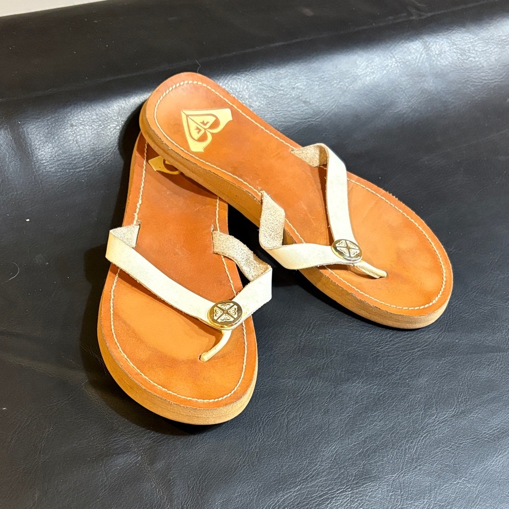Roxy Women's Sandals with Tan and Cream Accents